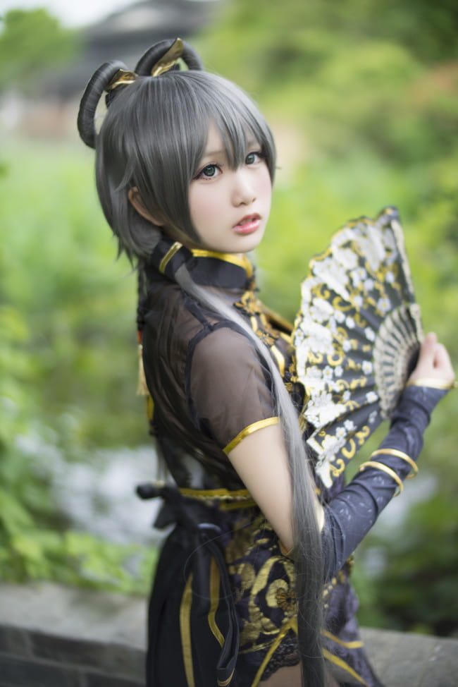 洛天依 旗袍 绝对领域 cosplay