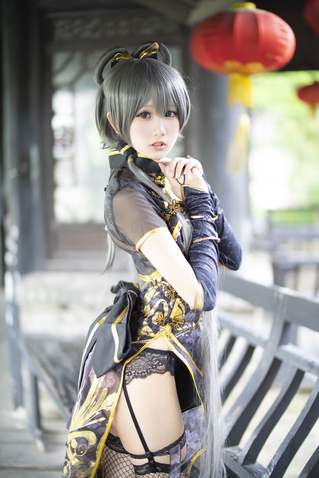 洛天依 旗袍 绝对领域 cosplay
