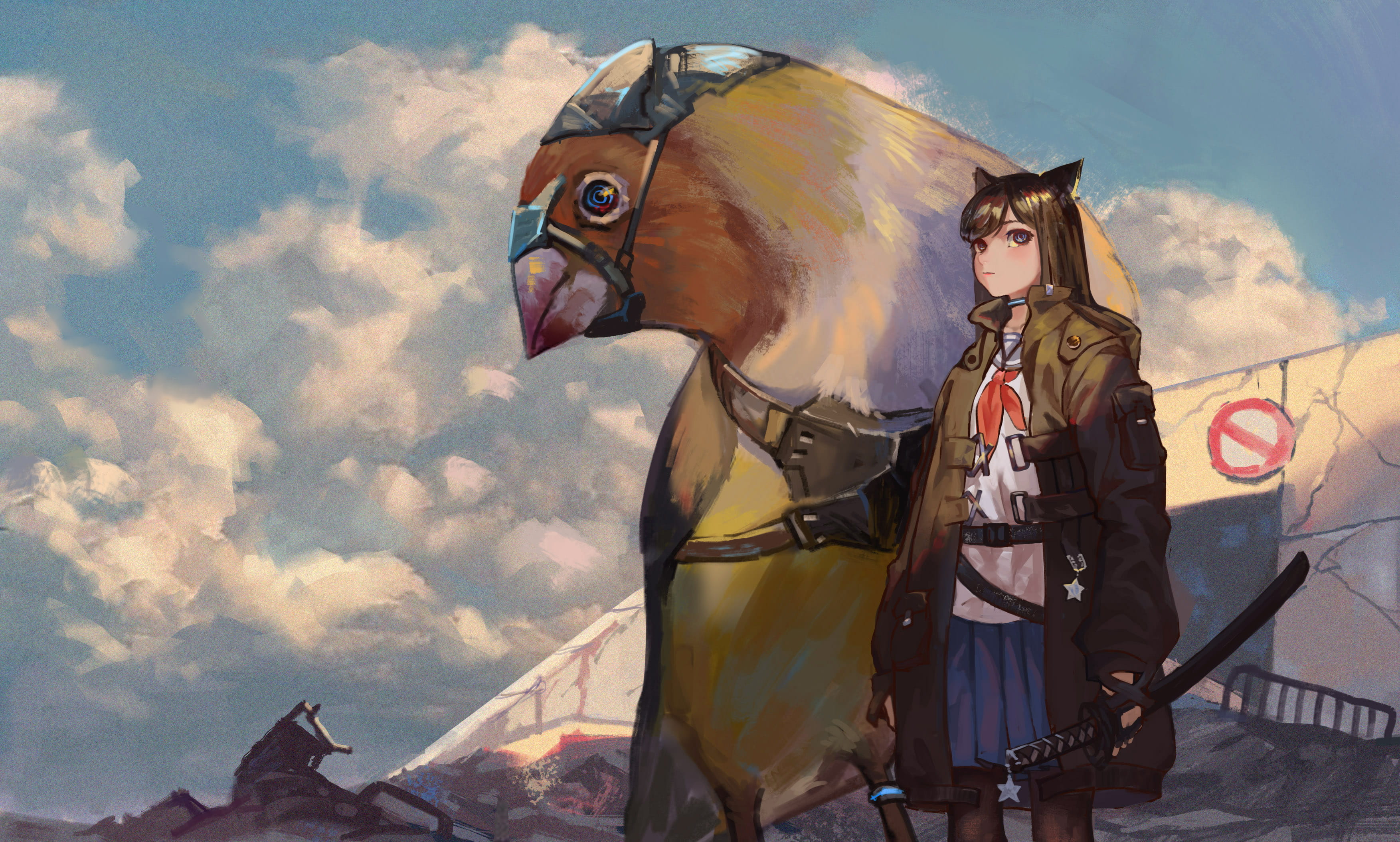 于天穹之下飞舞飘散 动漫壁纸20180620期(1)