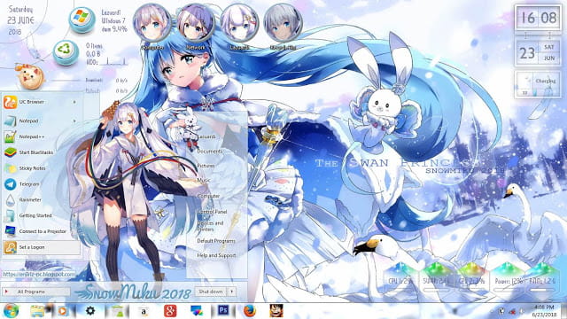 Windows7 萌化电脑主题 2018雪初音
