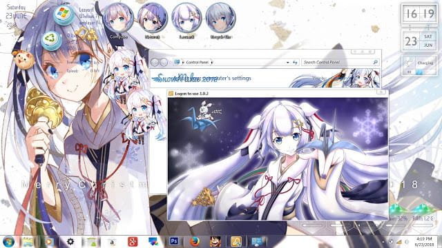 Windows7 萌化电脑主题 2018雪初音