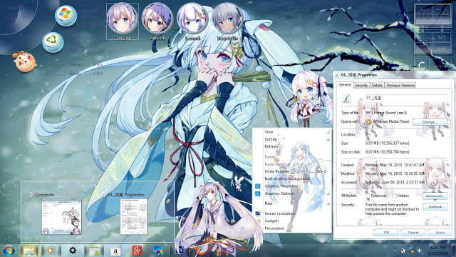 Windows7 萌化电脑主题 2018雪初音