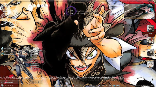 Windows7 萌化电脑主题 黑色五叶草