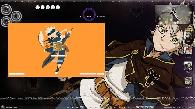 Windows7 萌化电脑主题 黑色五叶草