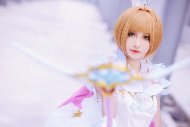 【cos正片】木之本樱透明牌op战斗服