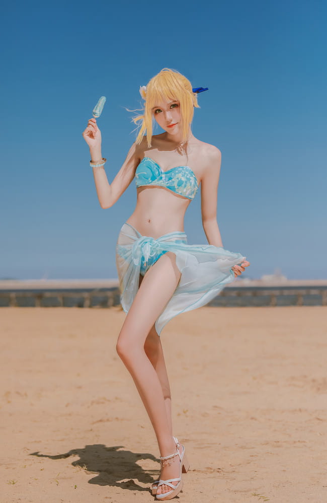 【cos正片】Fate/Extra Saber 泳装