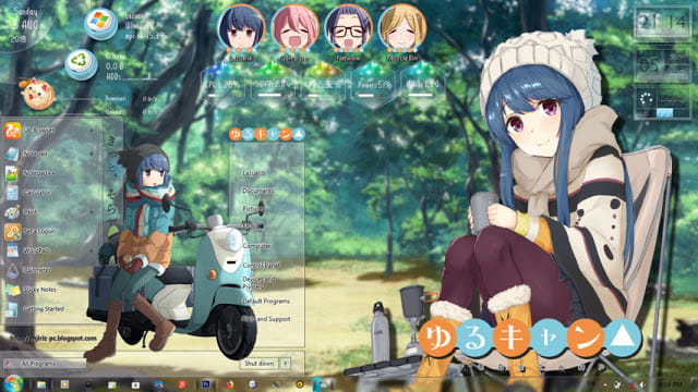 Windows7 萌化电脑主题 摇曳露营