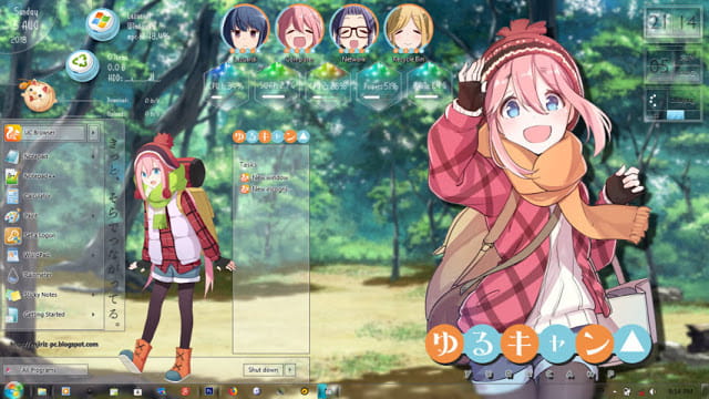 Windows7 萌化电脑主题 摇曳露营