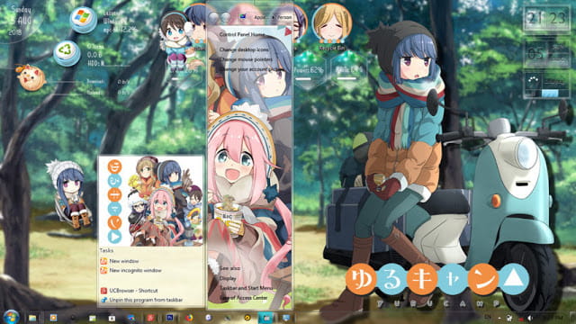 Windows7 萌化电脑主题 摇曳露营