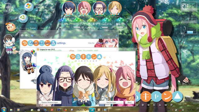 Windows7 萌化电脑主题 摇曳露营