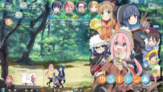 Windows7 萌化电脑主题 摇曳露营