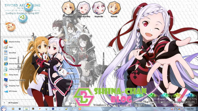 Windows7 萌化电脑主题 刀剑神域 亚丝娜