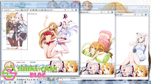 Windows7 萌化电脑主题 刀剑神域 亚丝娜