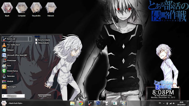 Windows7 萌化电脑主题 魔法禁书目录 一方通行