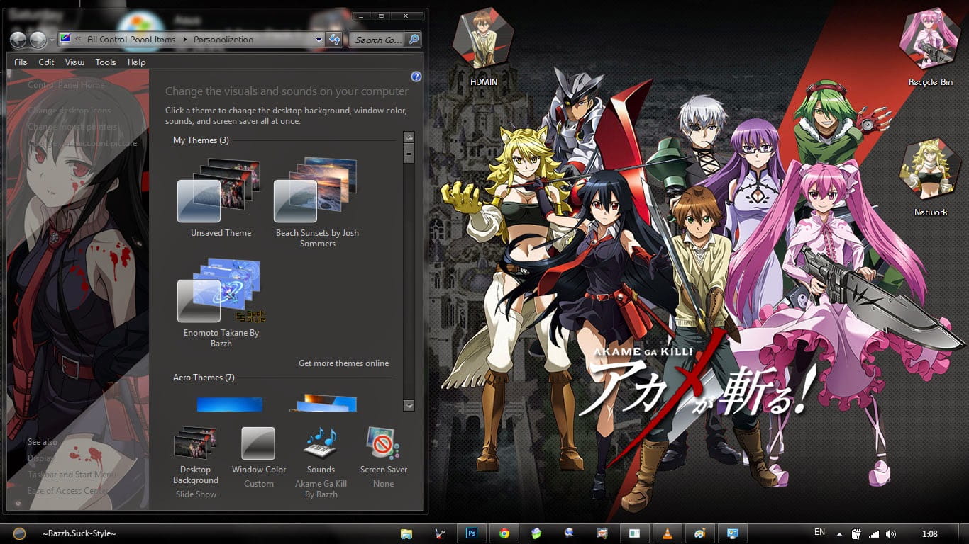 Windows7 萌化电脑主题 斩赤红之瞳
