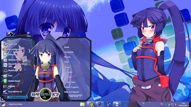 Windows7 萌化电脑主题 记录的地平线 晓