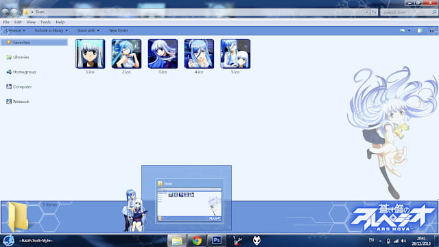 Windows7 萌化电脑主题 苍蓝钢铁的琶音
