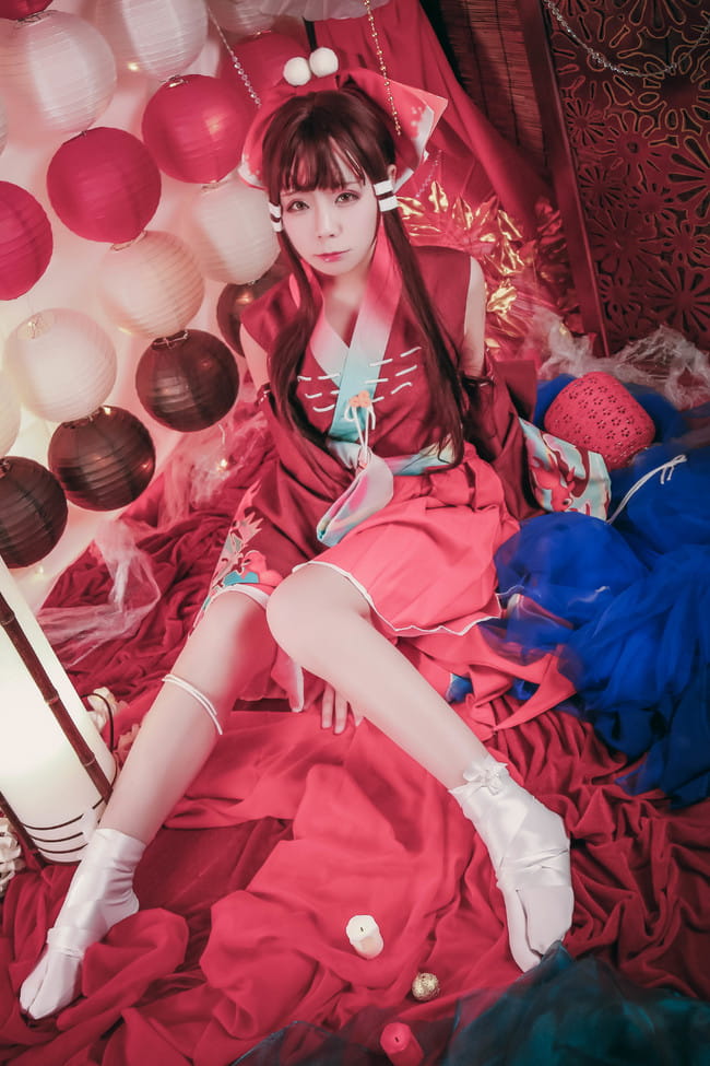 东方Project 中秋贺图 灵梦 魔理沙 cosplay