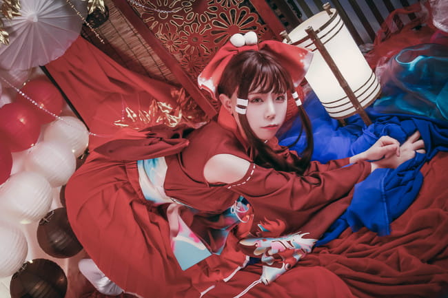 东方Project 中秋贺图 灵梦 魔理沙 cosplay