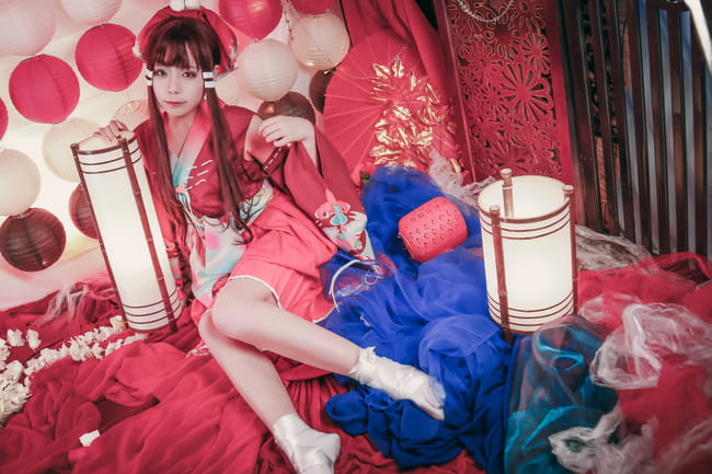 东方Project 中秋贺图 灵梦 魔理沙 cosplay