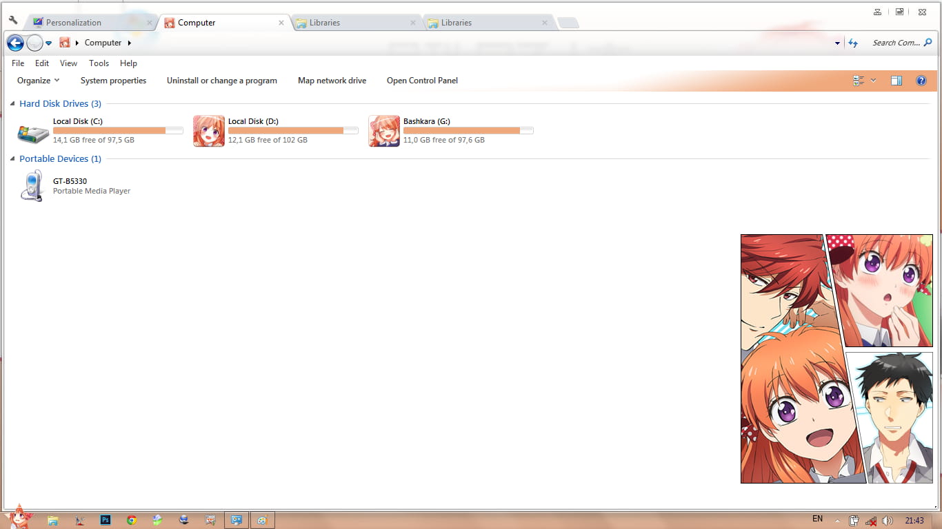 Windows7 萌化电脑主题 月刊少女野崎君