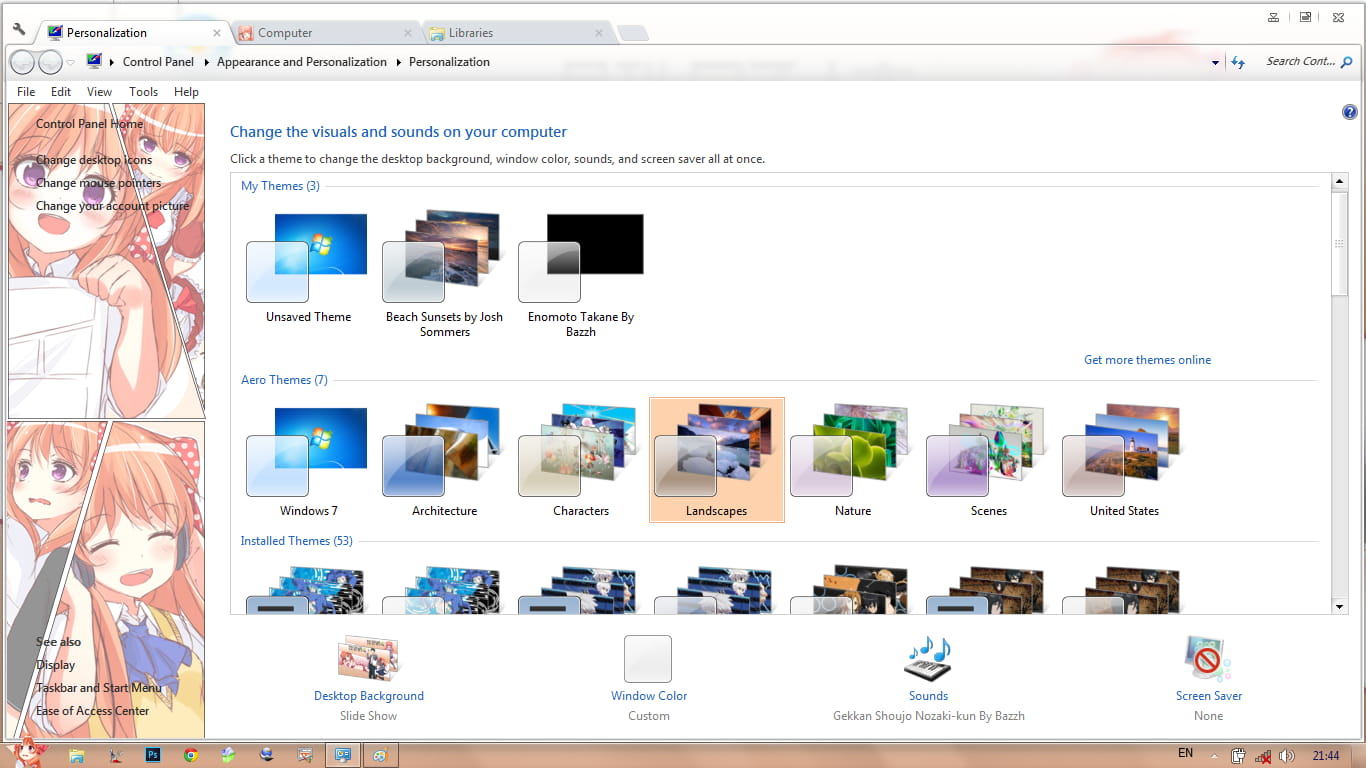 Windows7 萌化电脑主题 月刊少女野崎君