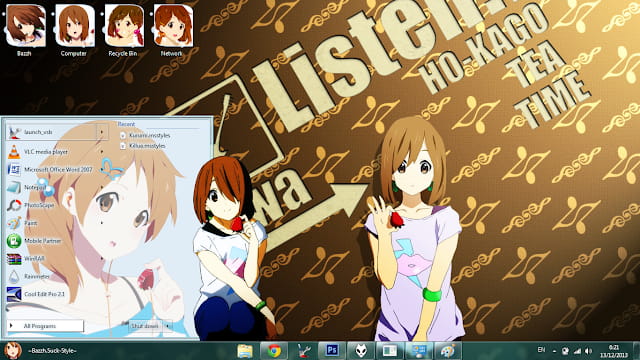 Windows7 萌化电脑主题 轻音少女