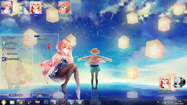 Windows7 萌化电脑主题 境界的彼方 栗山未来