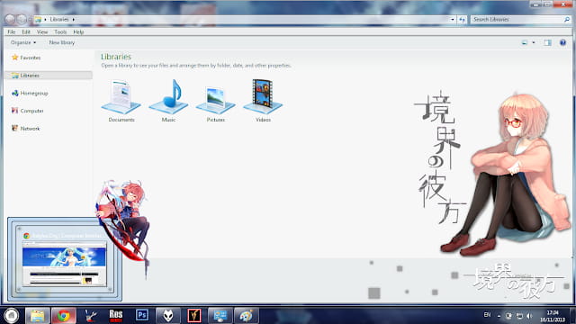 Windows7 萌化电脑主题 境界的彼方 栗山未来