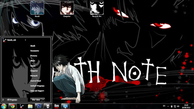 Windows7 萌化电脑主题 死亡笔记 L