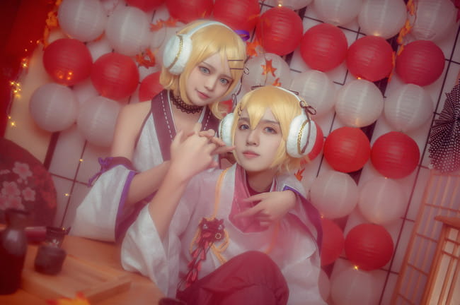 VOCALOID 镜音双子 萌妹 正太 cosplay
