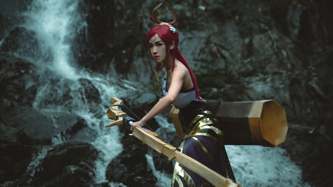 王者荣耀 御姐 长腿 伽罗 cosplay