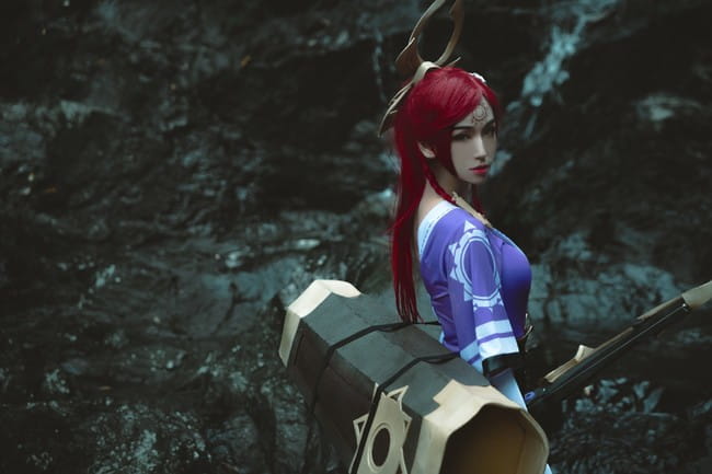 王者荣耀 御姐 长腿 伽罗 cosplay