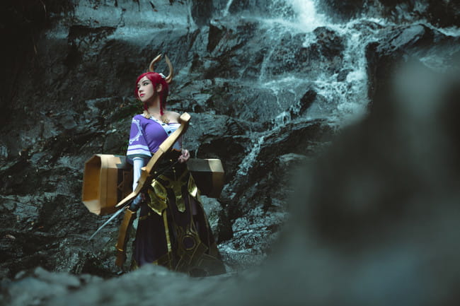 王者荣耀 御姐 长腿 伽罗 cosplay