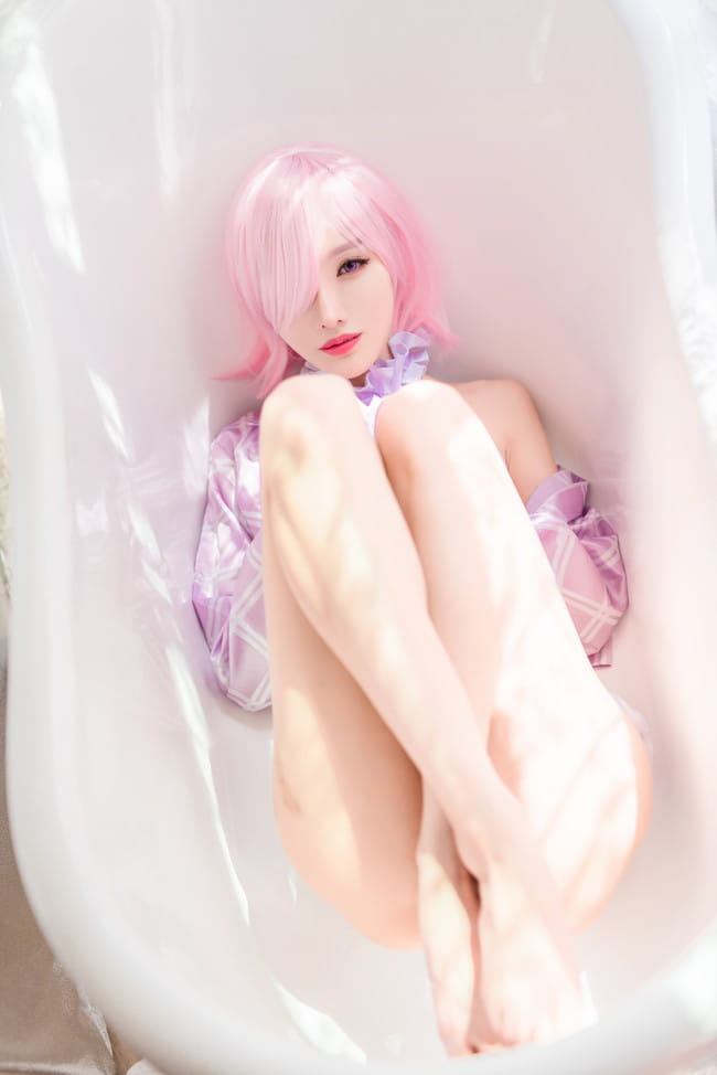 【cos正片】Fate 玛修同人泳装cos