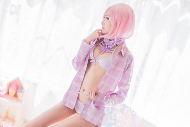 【cos正片】Fate 玛修同人泳装cos