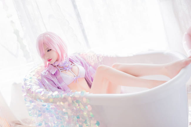 【cos正片】Fate 玛修同人泳装cos
