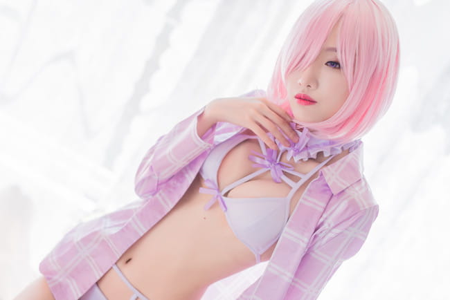 【cos正片】Fate 玛修同人泳装cos