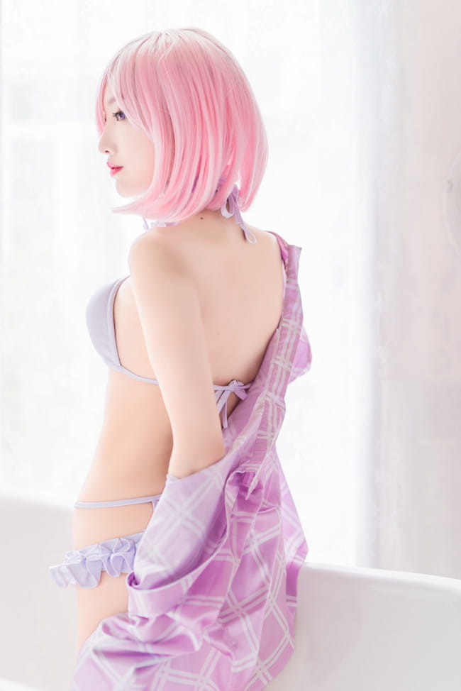 【cos正片】Fate 玛修同人泳装cos