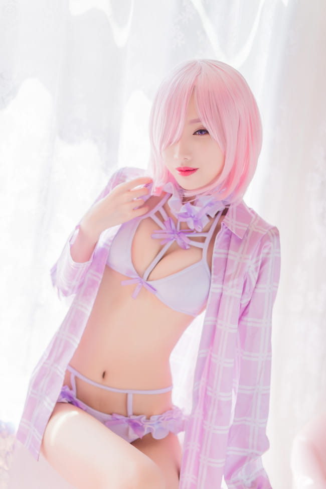 【cos正片】Fate 玛修同人泳装cos