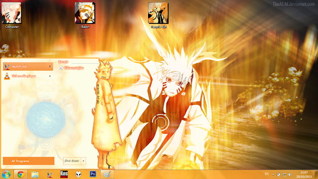 Windows7 萌化电脑主题 火影忍者 漩涡鸣人