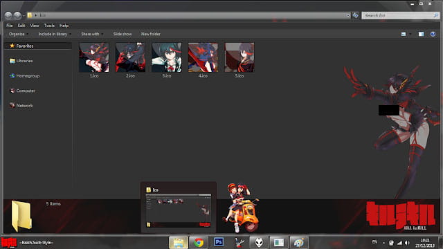 Windows7 萌化电脑主题 斩服少女 缠流子