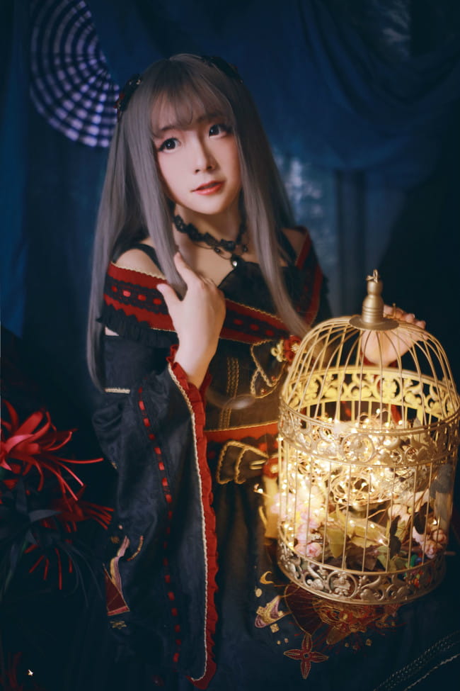 Lolita 刺绣 彼岸花 cosplay