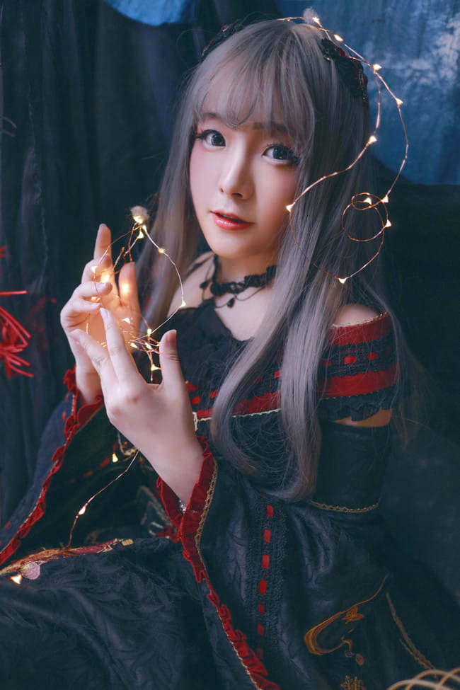 Lolita 刺绣 彼岸花 cosplay