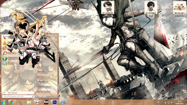 Windows7 萌化电脑主题 进击的巨人 利威尔·阿克曼 兵长