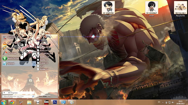 Windows7 萌化电脑主题 进击的巨人 利威尔·阿克曼 兵长