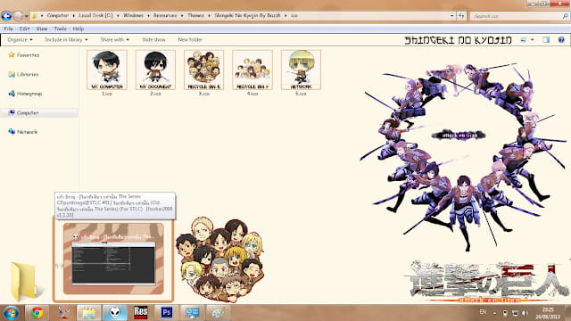 Windows7 萌化电脑主题 进击的巨人 利威尔·阿克曼 兵长