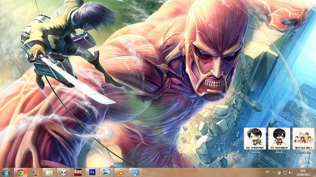 Windows7 萌化电脑主题 进击的巨人 利威尔·阿克曼 兵长
