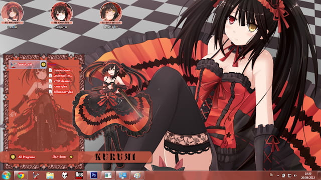 Windows7 萌化电脑主题 约会大作战 时崎狂三