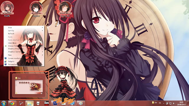 Windows7 萌化电脑主题 约会大作战 时崎狂三